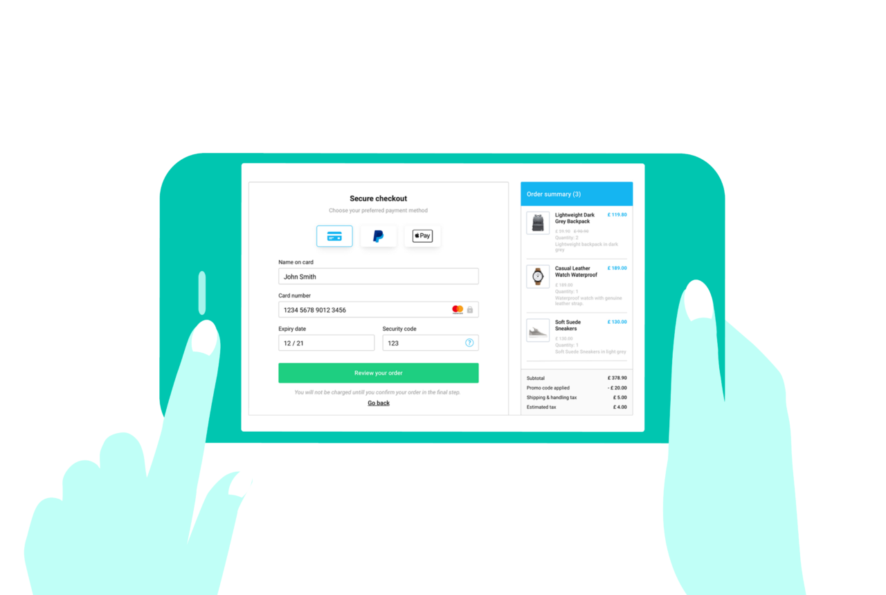 IMG ecommerce checkout process-single page